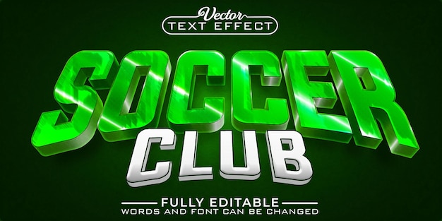 Soccer Club Vector Editable Text Effect Template