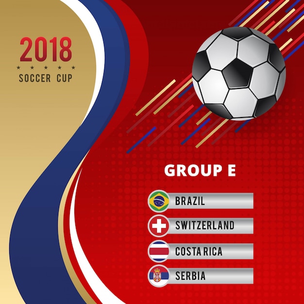 Soccer cup championship group e template design