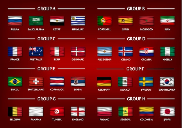 Soccer cup team group set 2018