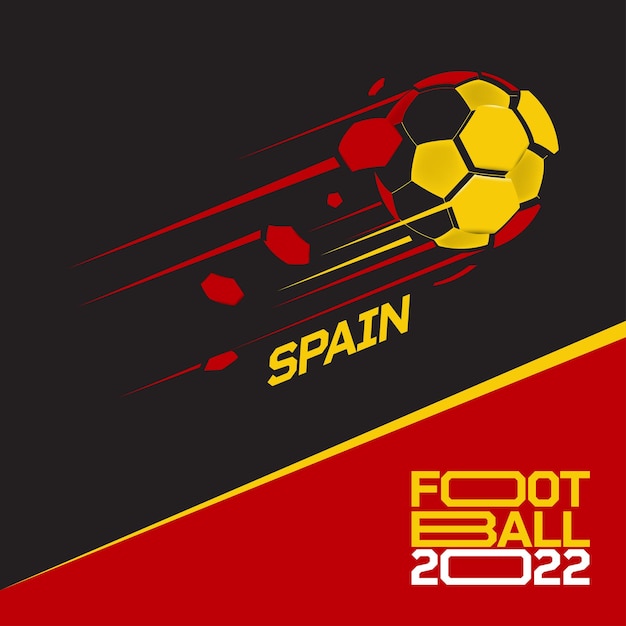 Vector soccer cup tournament 2022 . modern football with spain flag pattern