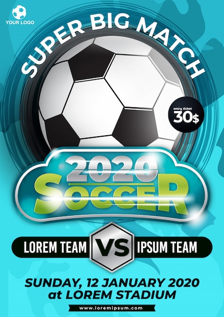 Vector soccer cup tournament poster template with trendy design