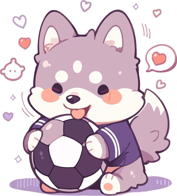 Vector soccer dog