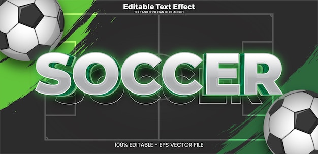 Soccer editable text effect in modern trend style