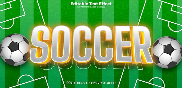 Футбол редактируемый текстовый эффект в современном трендовом стиле