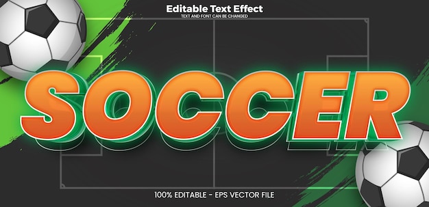 Vector soccer editable text effect in modern trend style