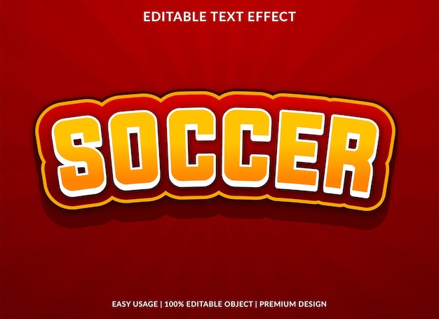 Soccer editable text effect template use for business logo and brand