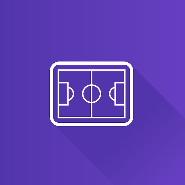 Vector soccer field flat color icon long shadow vector illustration