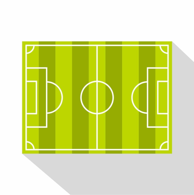 Vettore icona del campo da calcio o del campo in erba da calcio illustrazione piatta dell'icona vettoriale del campo da calcio o del campo in erba da calcio per il web su sfondo bianco