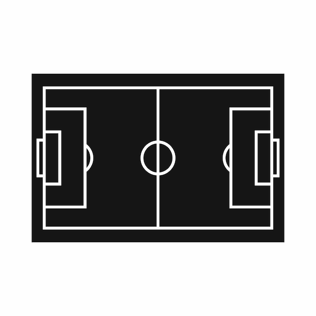 白い背景のベクトル図にシンプルなスタイルのサッカー フィールドのアイコン