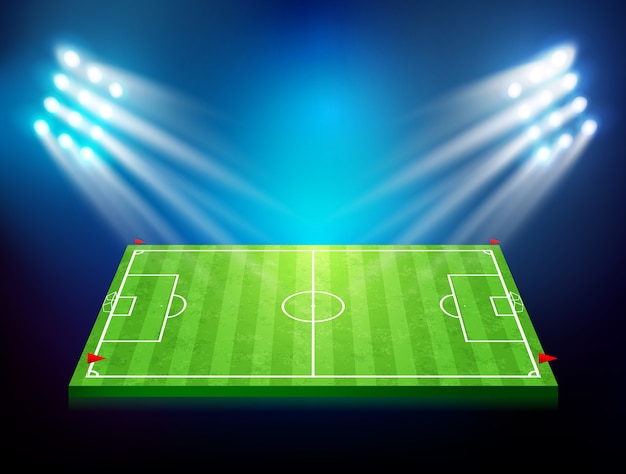 Soccer field with lighting