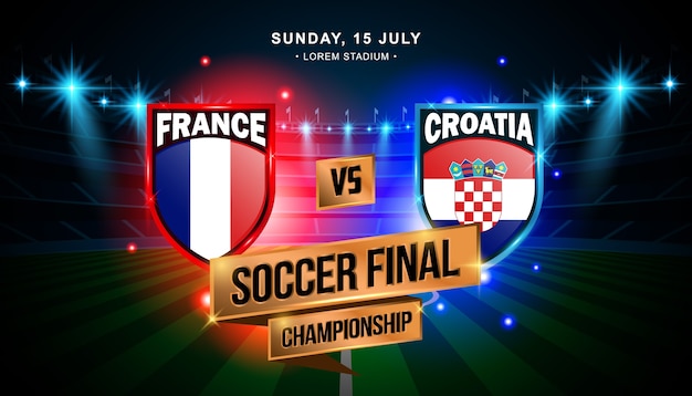 Vector soccer final match between france and croatia