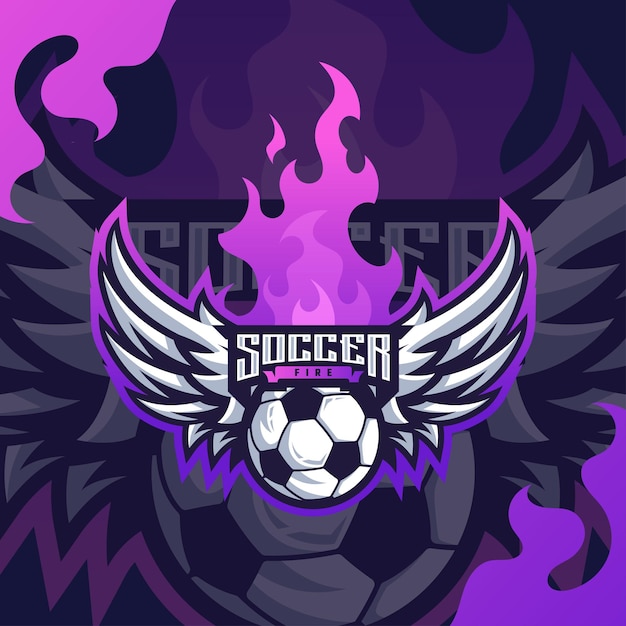 Вектор Шаблон логотипа soccer fire e sport premium векторы