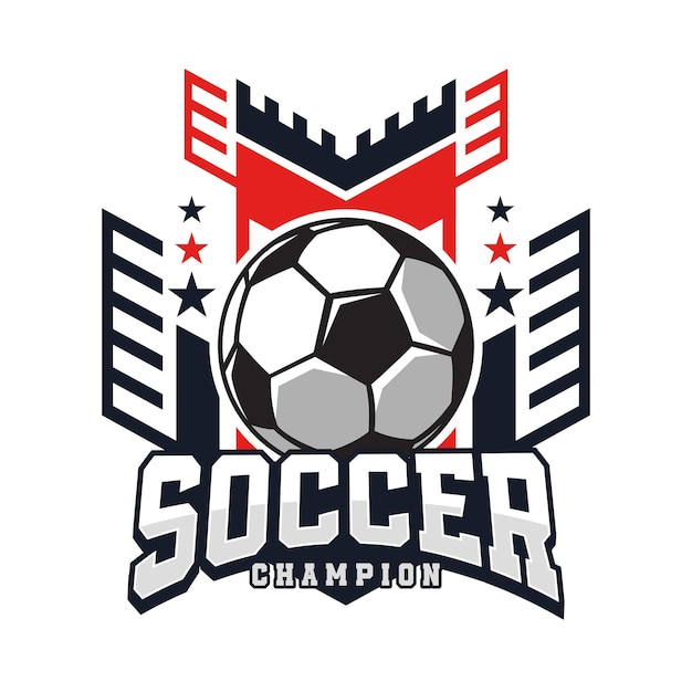 サッカーサッカーバッジロゴデザインテンプレートスポーツチームアイデンティティベクトルイラストwで分離