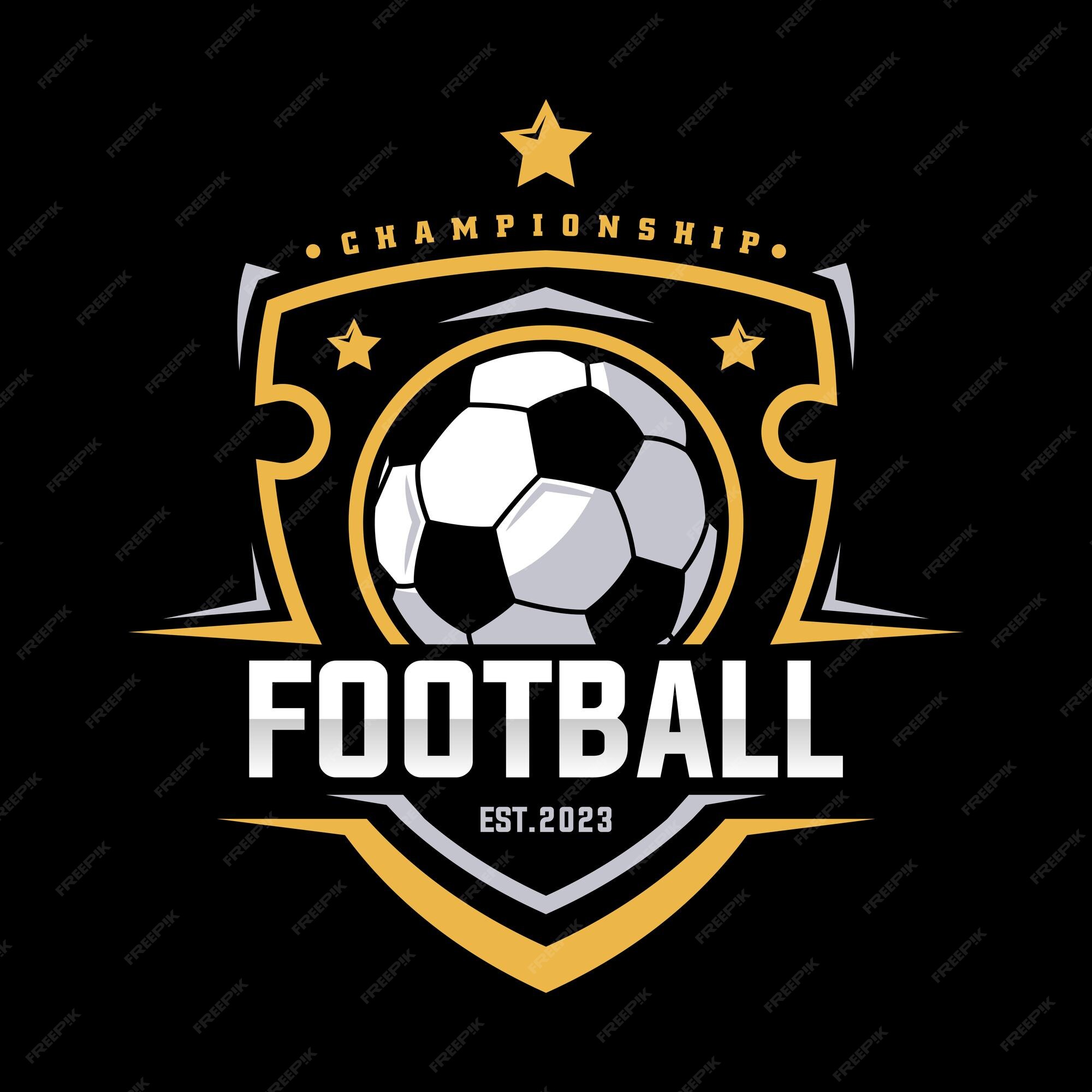 2023 football champions badge Royalty Free Vector Image