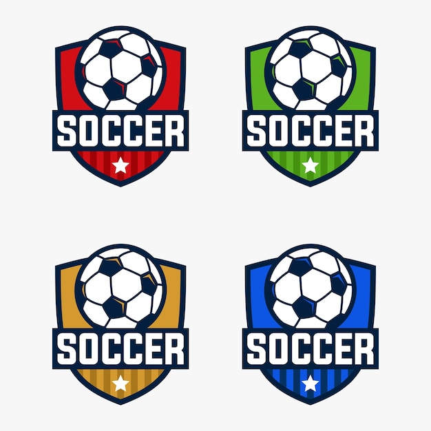 Vector soccer football club team badge sign set collection template