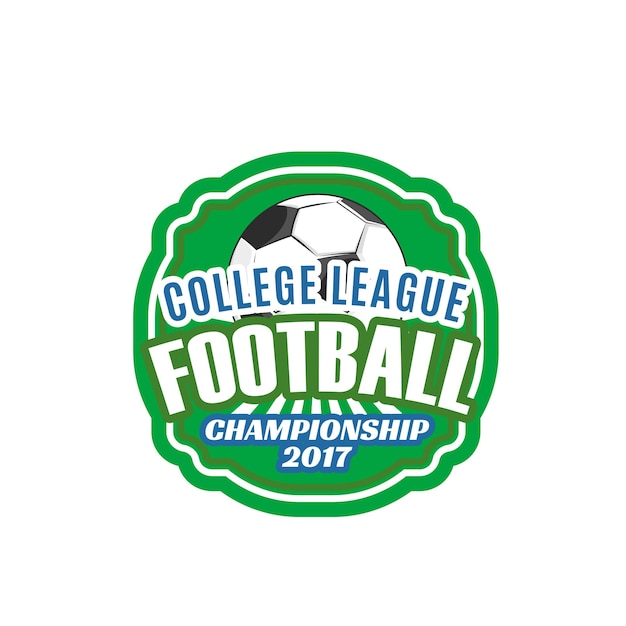 Soccer football college league vector badge icon