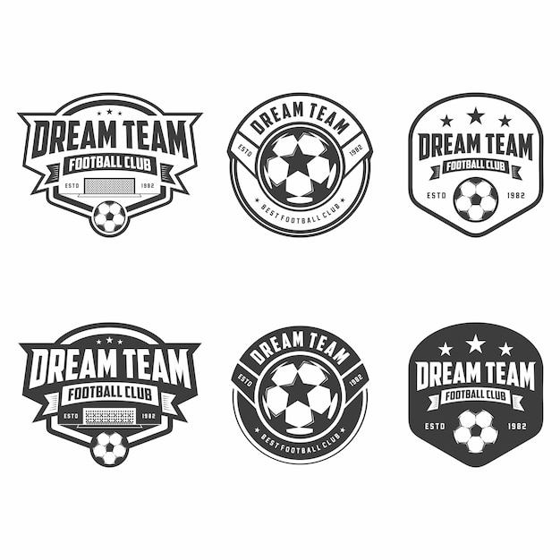 Soccer football logo emblem collections designs templates on a light background