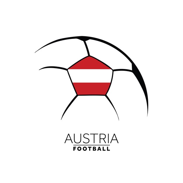 Soccer football minimal design with Austria flag