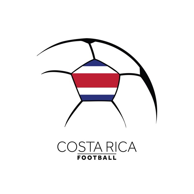 Soccer football minimal design with Costa Rica flag