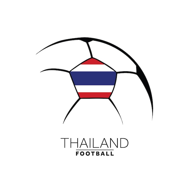 Soccer football minimal design with Thailand flag