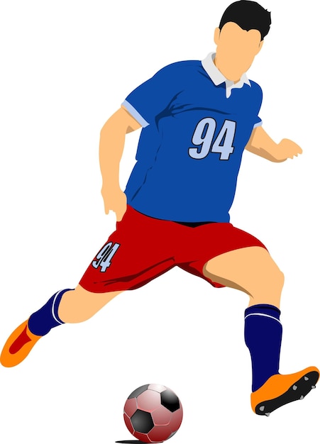 Soccer football player Colored Vector illustration for designers