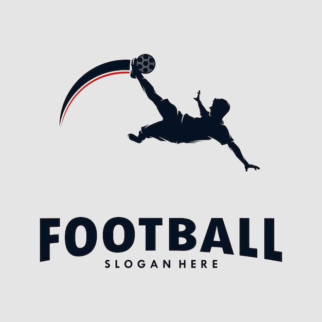 Calcio e giocatore di football uomo logo design