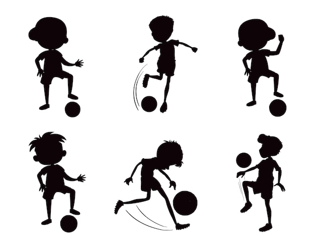 Soccer football players isolated vector silhouette