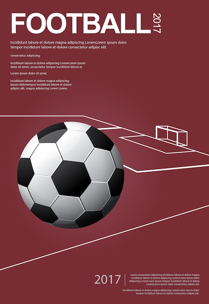 Vettore illustrazione del manifesto del manifesto di calcio di calcio