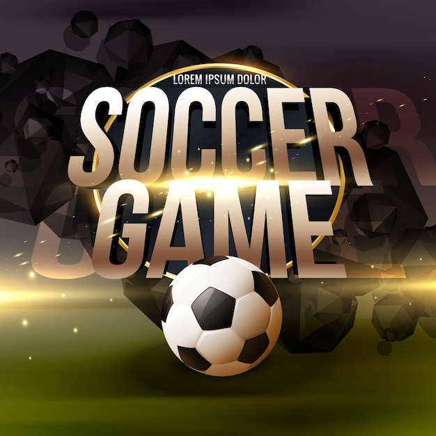 soccer game background with football and light effect