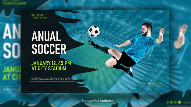 Vector soccer game landing page template