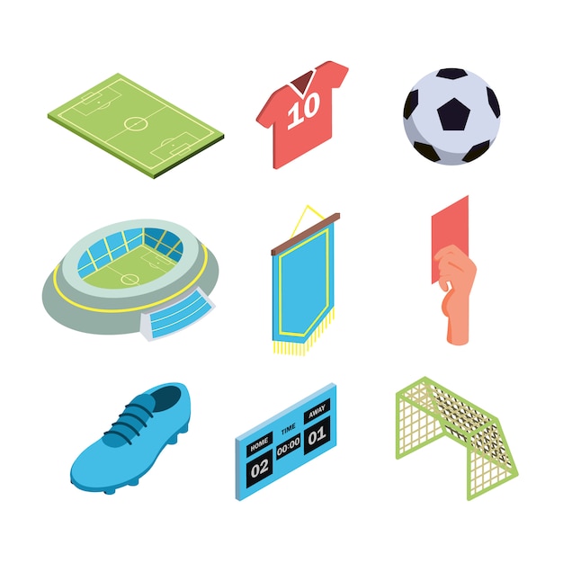 Soccer game sport equipment collection set