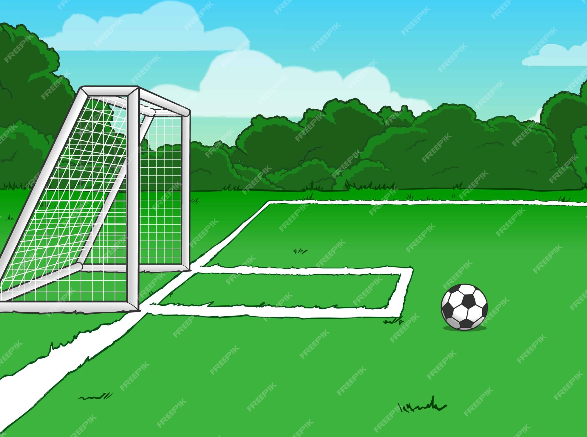 soccer goal side view