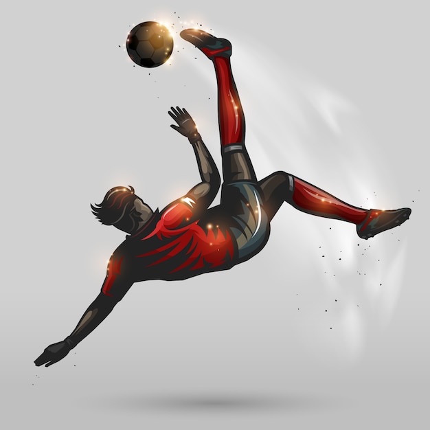 Vector soccer high overhead kick