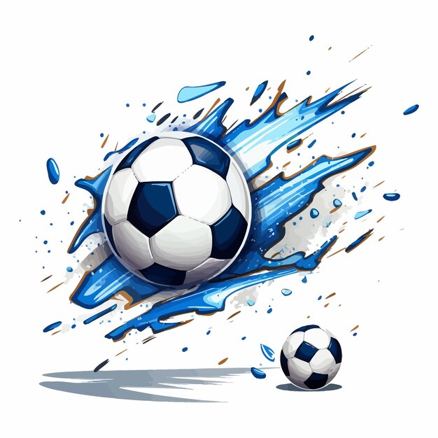 Vettore soccer_hitmoving_football_balls_to_goal