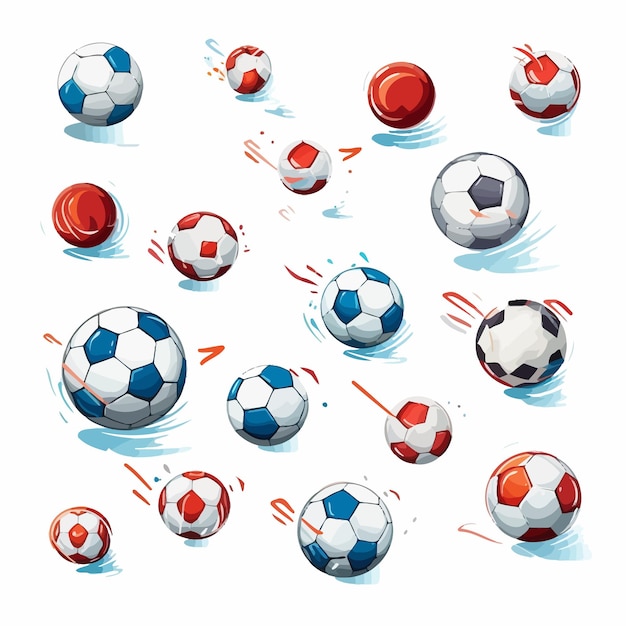 Vettore soccer_hitmoving_football_balls_to_goal
