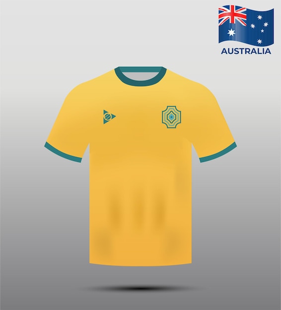 Maglia da calcio per la nazionale australiana con vista frontale