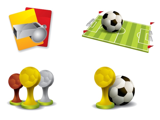 Vector soccer icon set vector