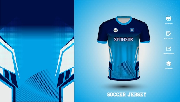 크리켓 축구를 위한 축구 유니폼 디자인 또는 스포츠 티셔츠 디자인