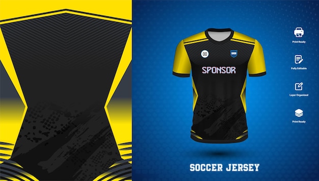 Soccer jersey design for sublimation or sports tshirt design for cricket football