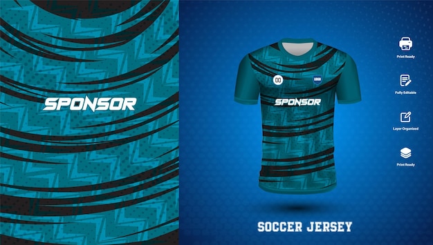 Vector soccer jersey design for sublimation or sports tshirt design for cricket football