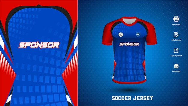 Vector soccer jersey design for sublimation or sports tshirt design for cricket football