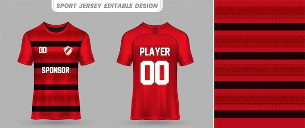 Soccer jersey design with front and back illustration for printing