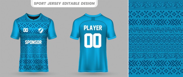 Soccer jersey design with front and back illustration for printing