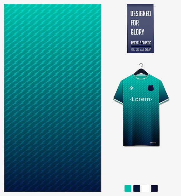 Soccer jersey fabric pattern design Abstract pattern on green background