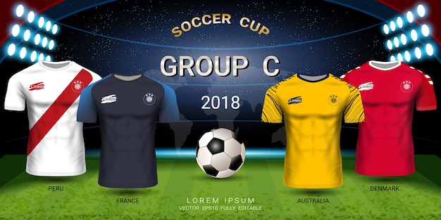 Soccer jersey football cup 2018 team group C