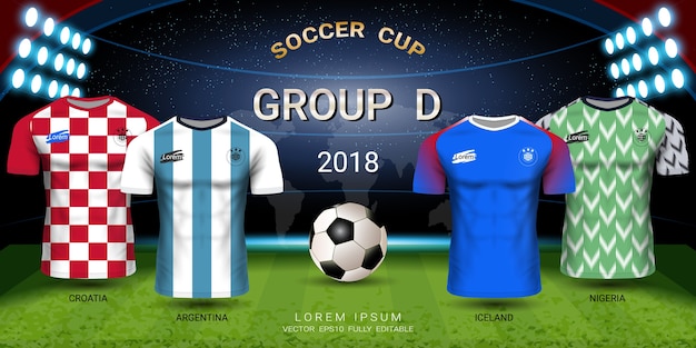 Soccer jersey football cup 2018 gruppo squadre d