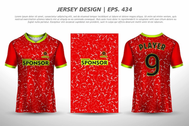 Vector soccer jersey football design sublimation sport t shirt design premium free vector collection for racing cycling gaming motocross
