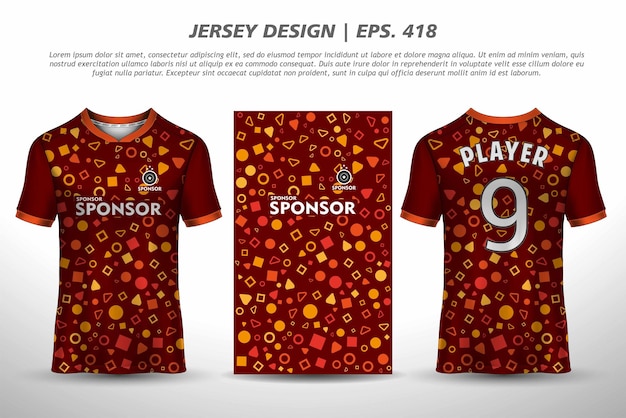 Soccer jersey football design for sublimation sport t shirt design premium free vector collection