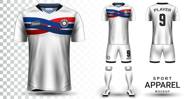 Vettore modello di mockup di presentazione di soccer jersey e football kit