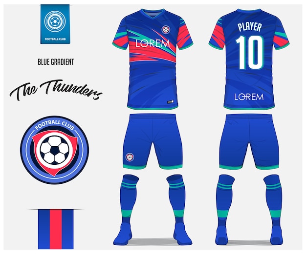 Vector soccer jersey or football kit template design